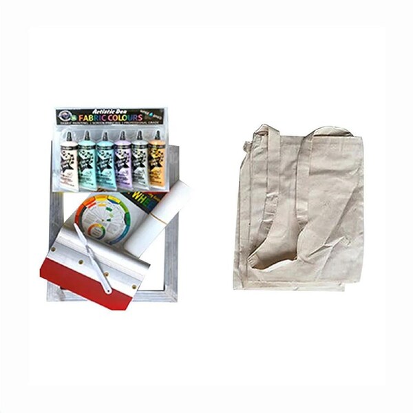 Beginners Fabric Screen Printing Kit Metallic Colors Inc Calico Bags