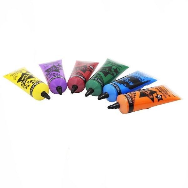 50ml Mardi Gras Fabric Paint Professional Grade - Set of 6