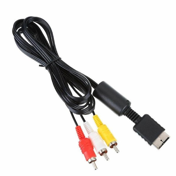 2PCS 1.8M RCA AV Cable for Sony PlayStation PS1 PS2 PS3 Audio Video Cord