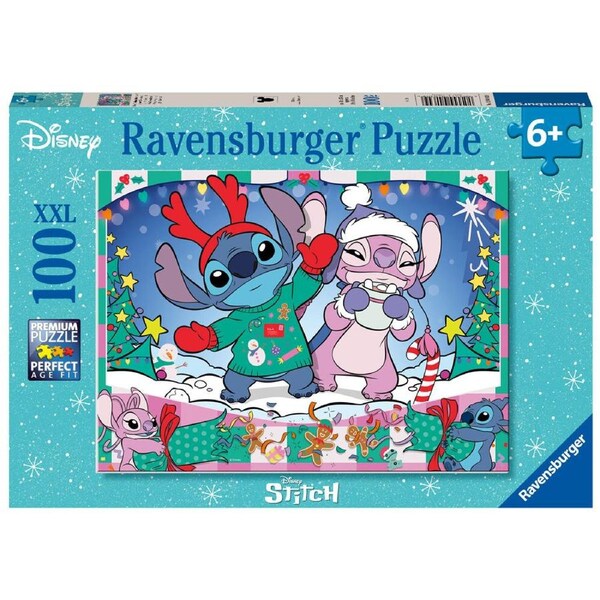 100pc Ravensburger Disney Stitch Christmas Jigsaw Puzzle XXL 49x36cm 6y+
