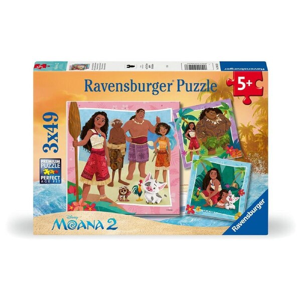 Ravensburger WT Moana 2 3-Jigsaw Puzzle Game Pack 21x21cm Kids/Family 5y+
