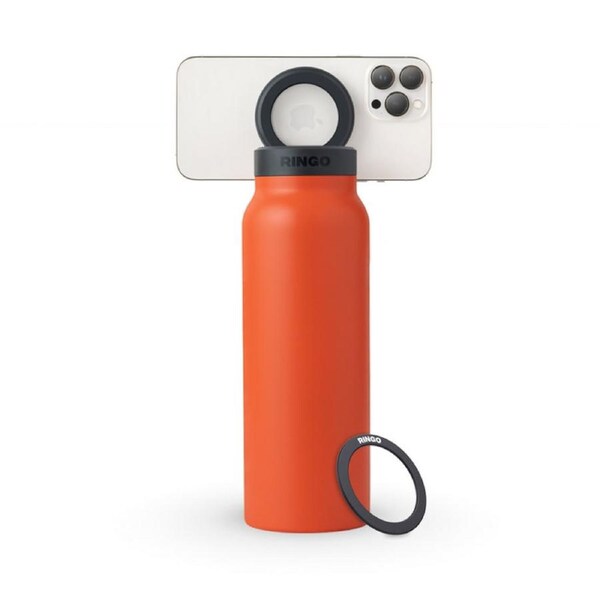 Ringo Water Bottle with Free Magnetic Booster Ring - Orange, Regular 710ml(24oz) [B2OR24LSC1]
