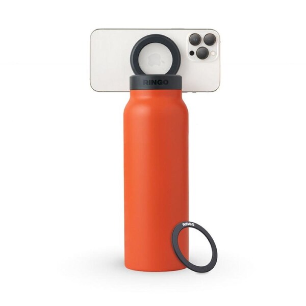 [B2OR24LSC1] Ringo Water Bottle with Free Magnetic Booster Ring - Orange, Regular 710ml(24oz)