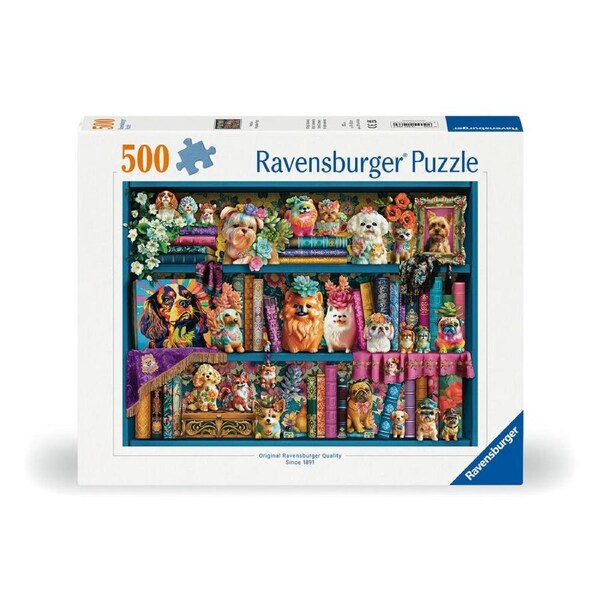 500pc Ravensburger Precious Porcelain Pups Jigsaw Puzzle 49.3x36.2cm 12y+