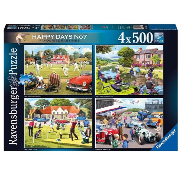 4x 500pc Ravensburger Happy Days No7 Favourite Pastimes Jigsaw 49x36cm 14y+