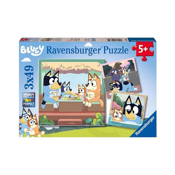 3x 49pc Ravensburger Bluey Kids/Children Jigsaw Puzzle Play Toy 17.8cm 5y+