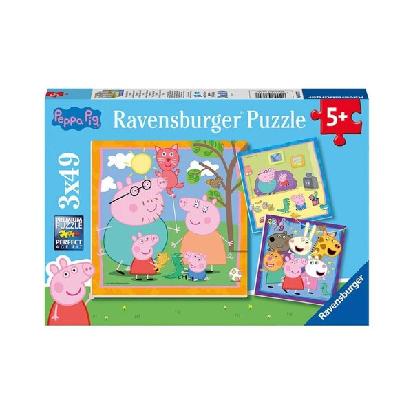 3x 49pc Ravensburger Peppa's Family & Friends Kids Jigsaw Puzzle 21cm 5y+