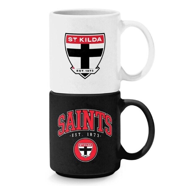AFL Stackable Mug - St Kilda Saints - Set Of 2 - Coffee Cup - 305mL