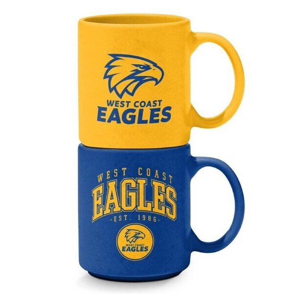 AFL Stackable Mug - West Coast Eagles - Set Of 2 - Coffee Cup - 305mL