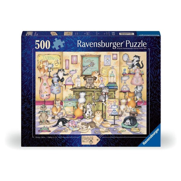 500pc Ravensburger Crazy Cats Taby & Co Jigsaw Puzzle Kids/Teens Game 12y+