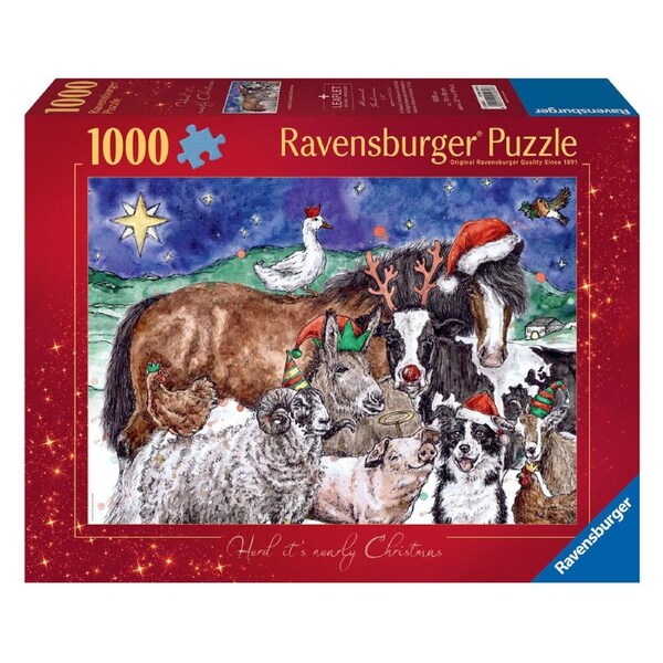1000pc Ravensburger Christmas Farm Jigsaw Puzzle Kids/Children Game 70x50cm 14y+