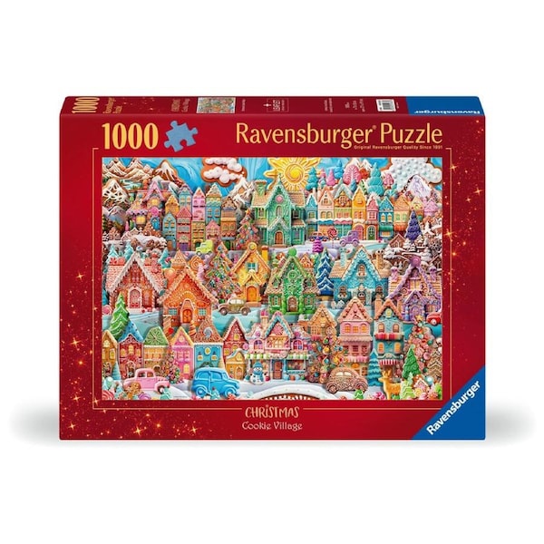 1000pc Ravensburger Christmas Cookie Village Jigsaw Puzzle Game 70x50cm 14y+