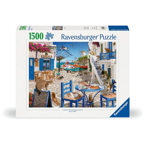 1500pc Ravensburger Cats Of Mykonos Jigsaw Puzzle Teens/Family 84x60cm 14y+
