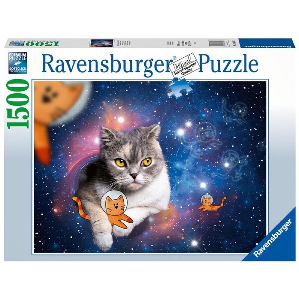 1500pc Ravensburger Cats In Outer Space Jigsaw Puzzle Game Teens/Family
