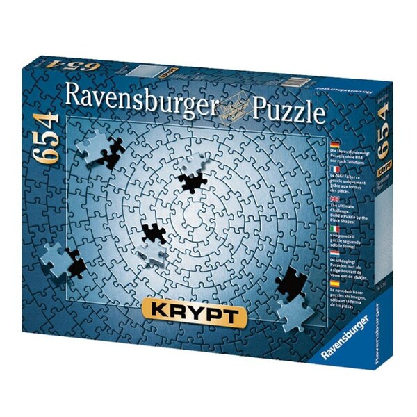 654pc Ravensburger Krypt Silver Spiral Jigsaw Puzzle Brain Game 70x50cm 12y+