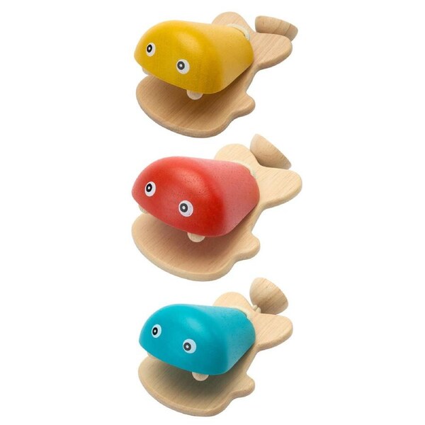 3pc PlanToys Fish Castanet Kids Wooden Musical Percussion Toy Combo Set 12m+