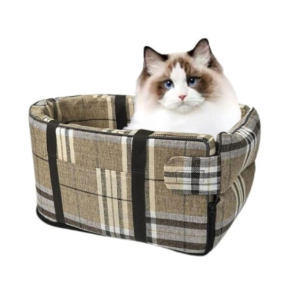 Center Console Dog Car Seat for Small Dog Car Seat Pet Booster for Dogs-Yellow