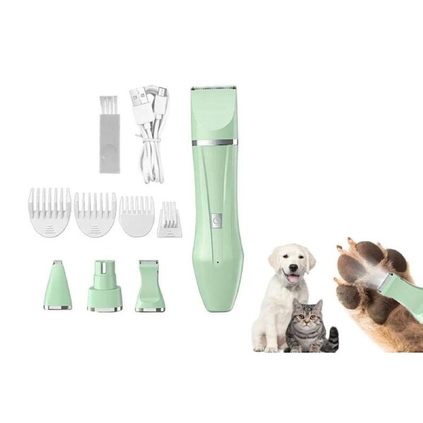 Dog Grooming Clippers Kit Rechargeable Cat Trimmer Tools-Green
