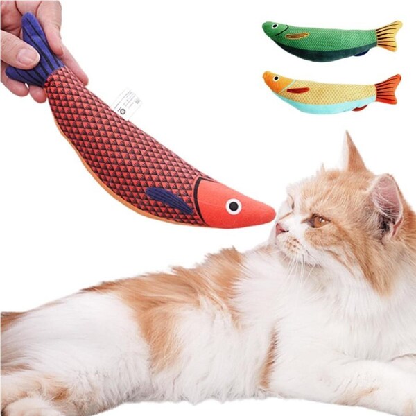 3Pcs Saury Fish Interactive Toy Built In Bells For Indoor Cats
