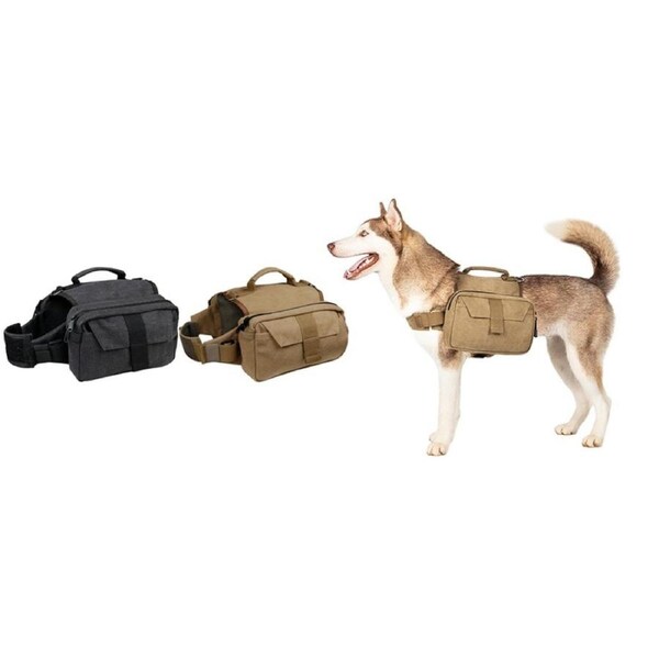 Dog Backpack For Dogs To Wear Dog Hiking Backpack Adjustable Dog Saddle Bag-Black And Coffee