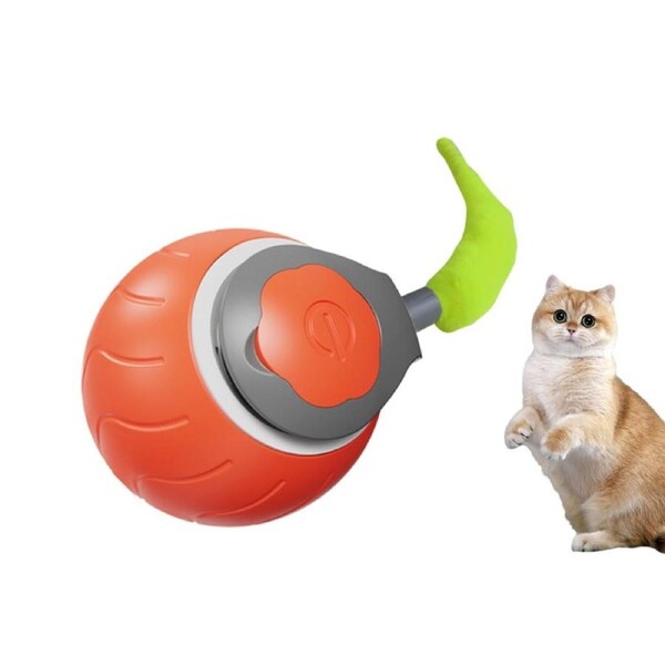 USB Rechargeable Speedy Tail Pet Toy Interactive Pet Toy For Indoor Automatic Moving Pet Toy Ball-Orange