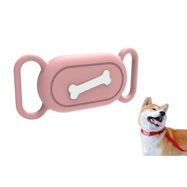 Silicone Pet Collar Holder Water Resistant Pet Collar Case for Samsung Galaxy SmartTag 2-Bone