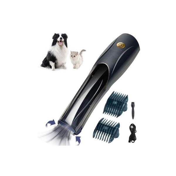 Pet Vacuum Hair Clipper Shaver 3 Speed USB Dog Trimmer-Black