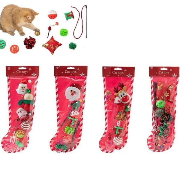 3pcs Toy Christmas Cat Toy Set Gifts Interactive Toys Set for Indoor Outdoor-Each of Style