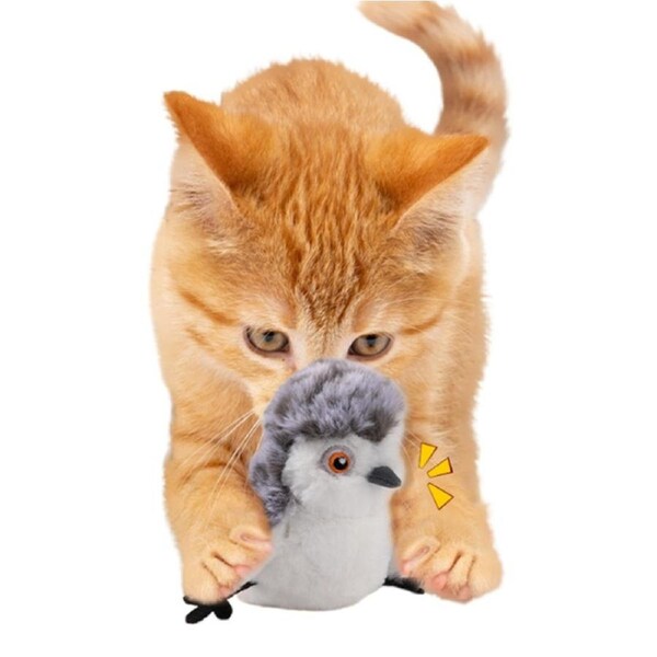 Cat Toys Flapping Bird Rechargeable Touch Activated Kitten Toy Interactive Cat Exercise Toys For All Breeds Cat