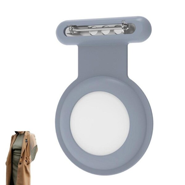 Holder Case Compatible for Airtag Tracker AirTag Case with Brooch Clip for Clothes Kids-Gray