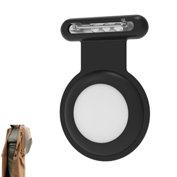 Holder Case Compatible for Airtag Tracker AirTag Case with Brooch Clip for Clothes Kids-Black