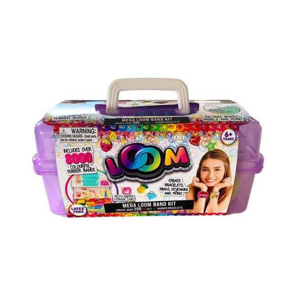8000pc Mega Loom Band Case Set Kids Jewelry/Bracelet Making DIY Craft Kit 6y+