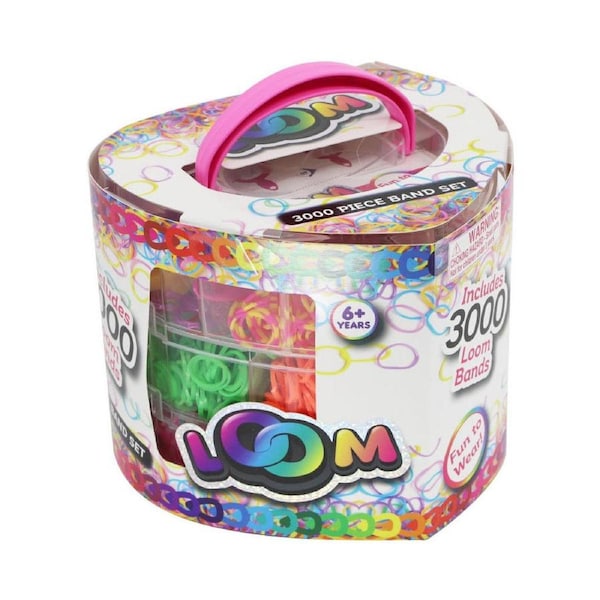 3000pc Loom Bands Heart Shape Case Kids Jewelry/Bracelet Making Craft Kit 6y+