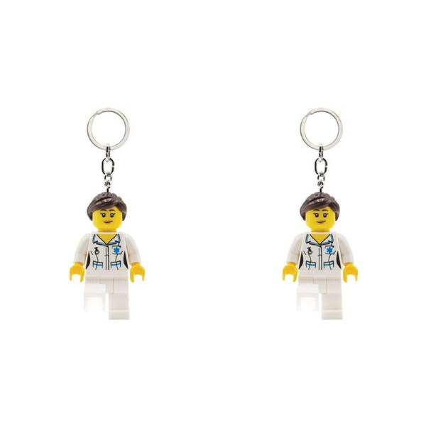 2PK Lego Nurse/Surgeon Keychain LED Light 23x24cm Assorted Kids/Children 6y+