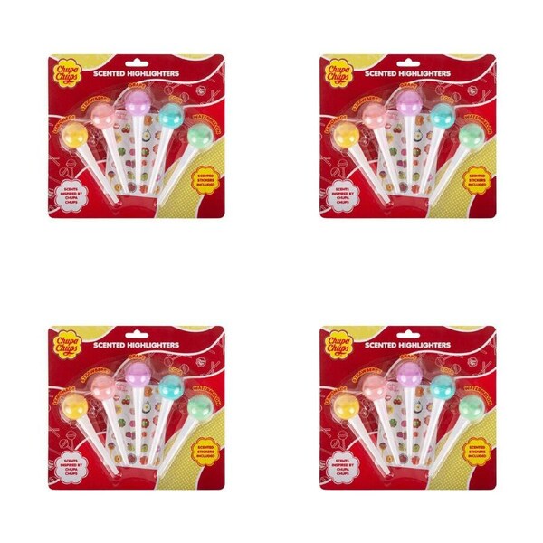 4PK Chupa Chups Colourful Candy Scented Highlighter Set Kids/Children Craft Kit