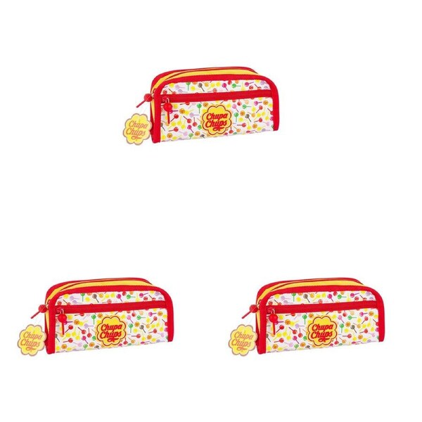 3PK Chupa Chups Pencil Case Kids/Children Pen/Pencil Organiser Storage Pouch