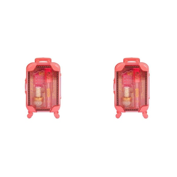 2PK Wicked Mini Make Up Case Lip Gloss/Nail Polish/Nail Decals Kids Pink 5y+