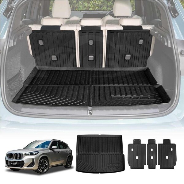 Boot Liner Back Seat Protector for BMW X1 U11 Series 2022-Onwards All Weather Heavy Duty Cargo Car Trunk Kick Mats
