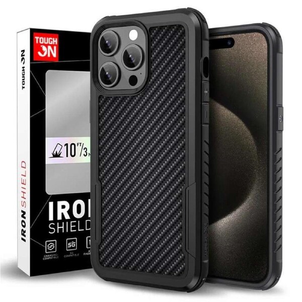 Tough On iPhone 15 Pro Case Iron Shield with MagSafe Carbon Fiber
