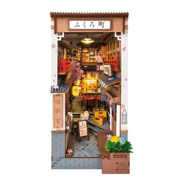 Robotime Rolife Sakura Wine Alley DIY Book Nook Shelf Insert Kit TGB11