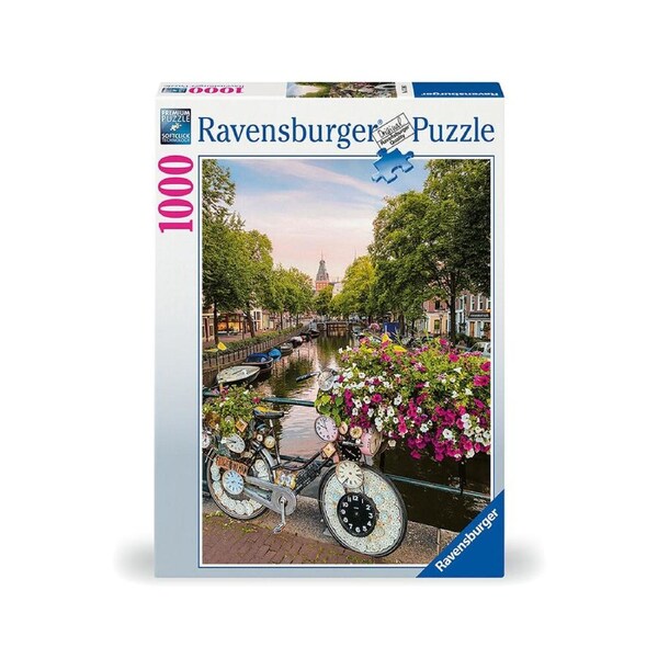 1000pc Ravensburger Bicycle & Flowers In Amsterdam Jigsaw Puzzle 70x50cm 14y+