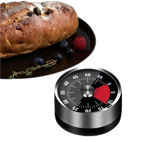 60 Minutes Countdown Kitchen Timer Visual Timer With Magnetic Base-Black