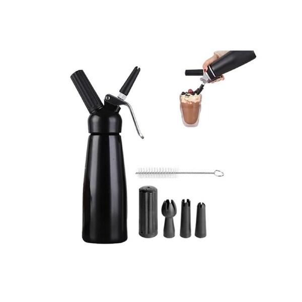 Whipped Cream Dispenser Leak-Proof Cream Whipper with 3 Decorating Nnozzles Professional Aluminum Whipped Cream Dispenser Cream