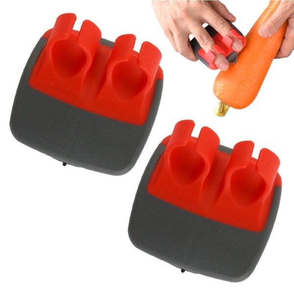 2Pcs Finger Vegetable Palm Peeler Kitchen Fruit Potato Peeler with Comfortable Rubber Finger Grip-Red