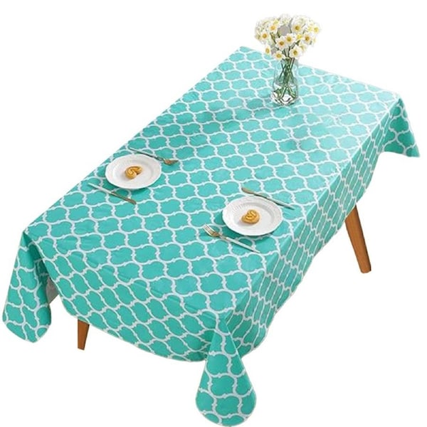 Rectangle Tablecloth Dining Table Cover for Christmas Kitchen Party Decor-Green