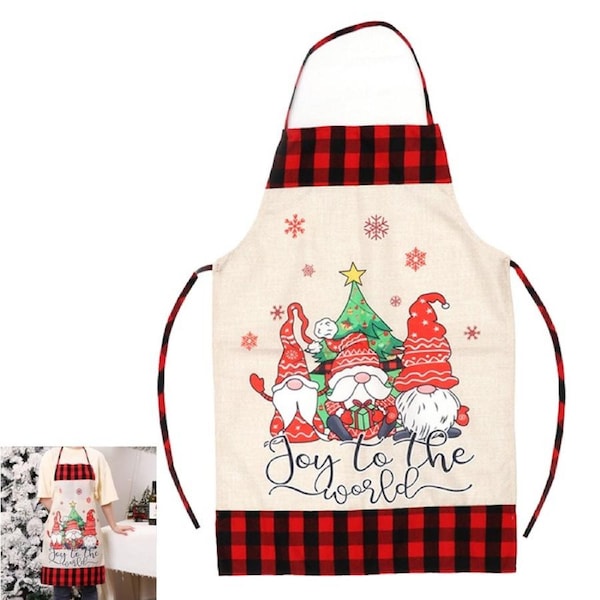 Kitchen Cooking Aprons Funny Christmas Sleeveless Baking Apron for Adults-Stripes hat