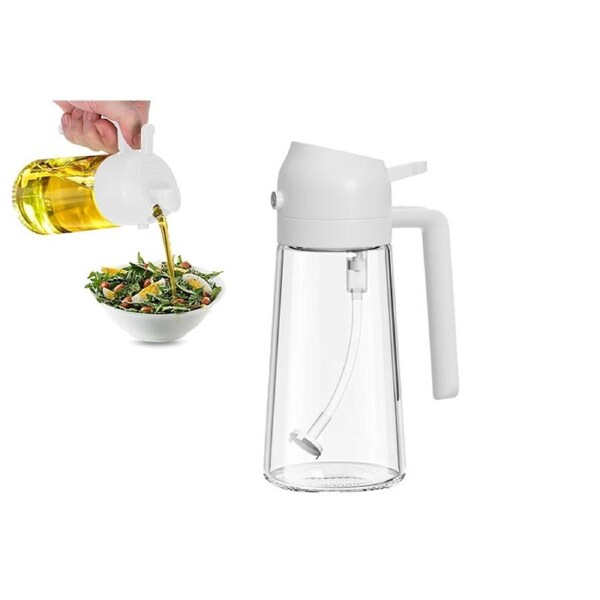 470ML Oil Dispenser 2 In 1 Olive Oil Sprayer Kitchen Gadgets Accessories-White