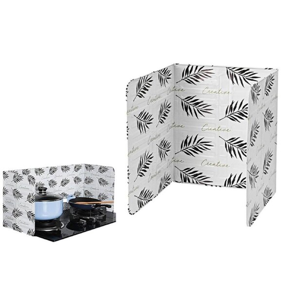 Kitchen Oil Splash Guard Cooking Cover Splatter Screen Board Aluminum Foil Block Oil-White