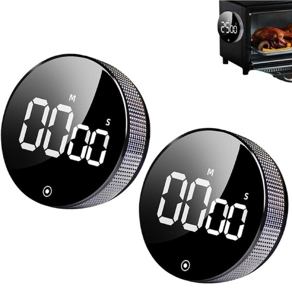2pcs Digital Kitchen Timer LED Display Magnetic Countdown Countup Timer or Classroom Cooking Fitness Baking Studying