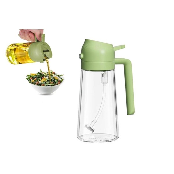 470ML Oil Dispenser 2 In 1 Olive Oil Sprayer Kitchen Gadgets Accessories-Green
